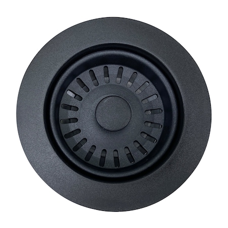 Nantucket Sinks Basket Strainer Kitchen Drain For Granite Composite Sinks Matte Black 3.5KD-GCMB